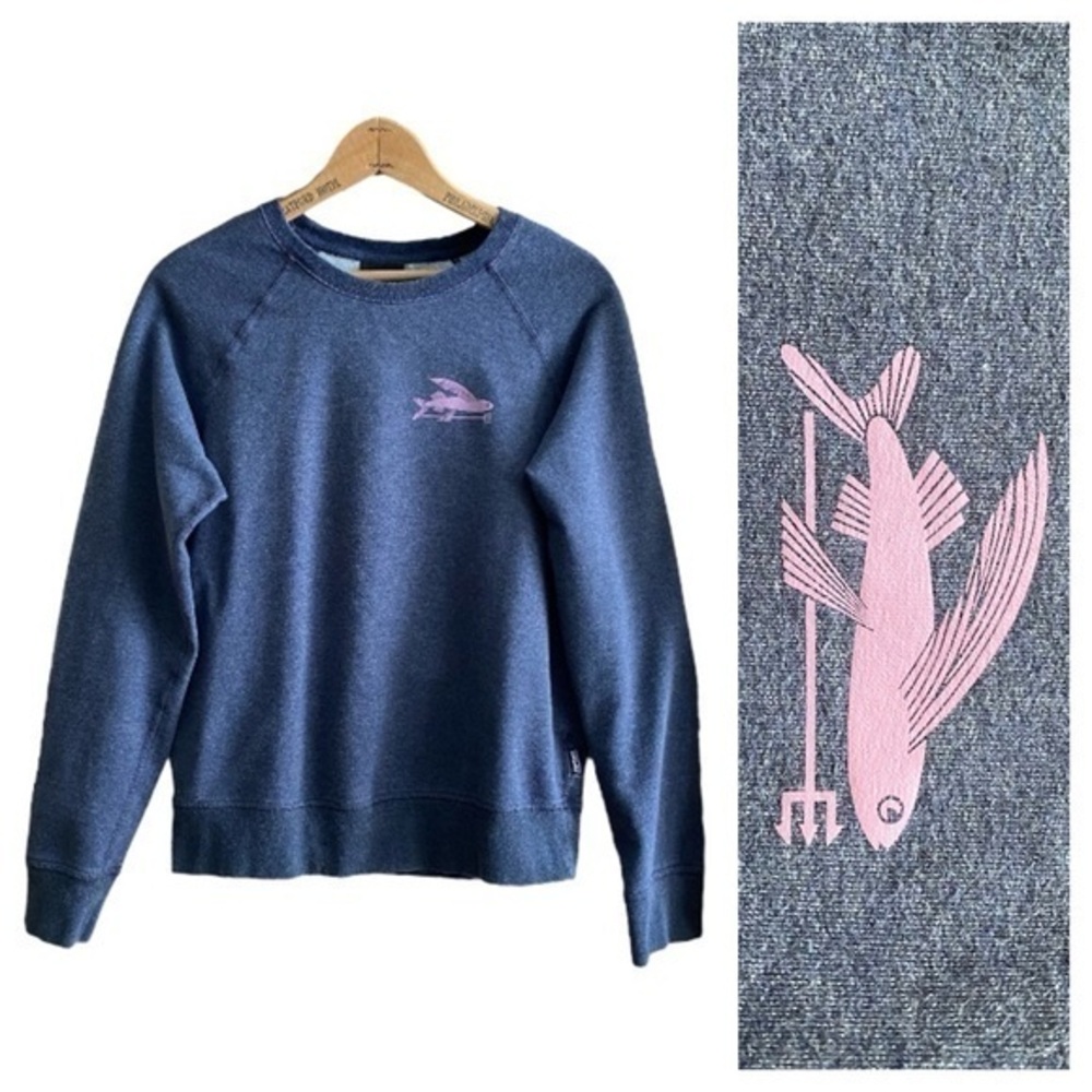 Patagonia Blue Flying Fish Midweight Crew Sweatshirt